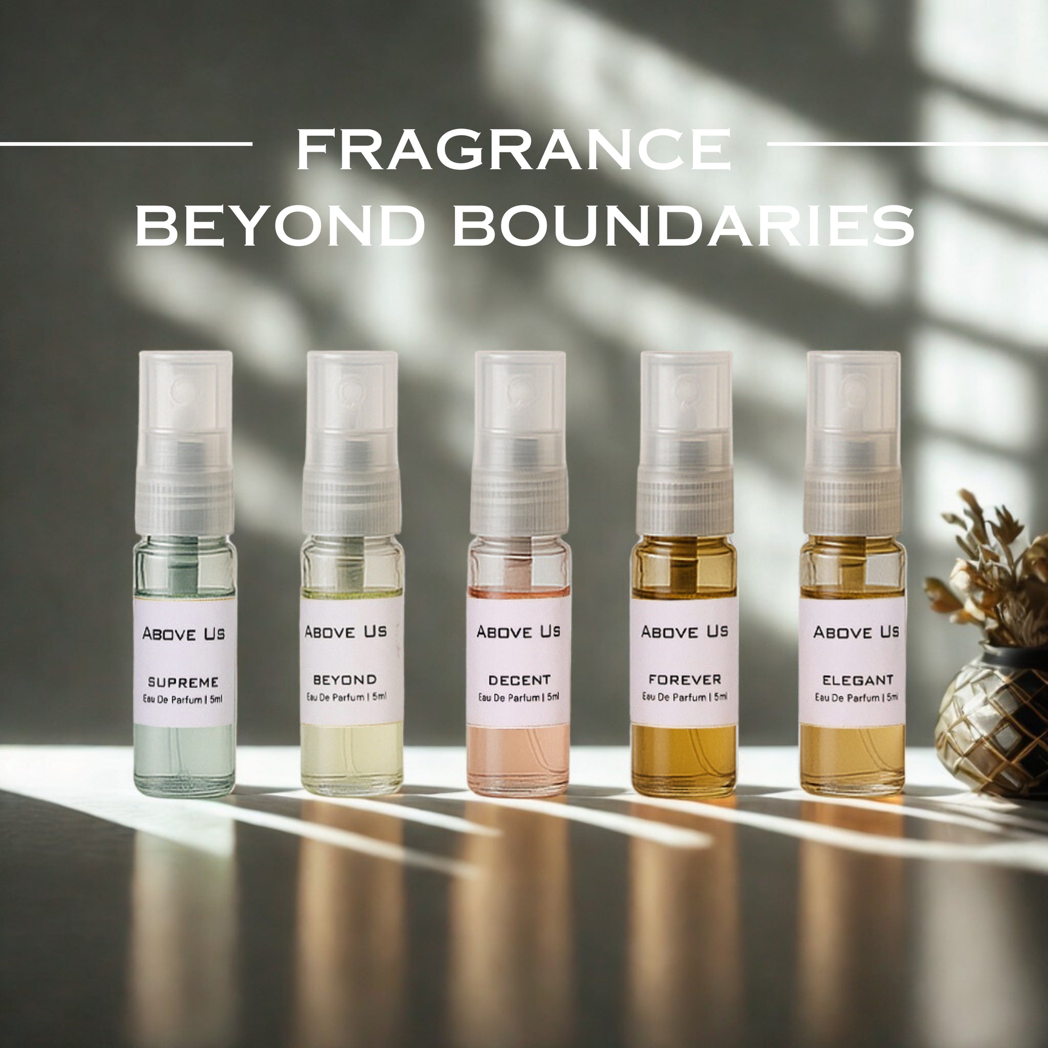 Unisex Trial Set ( All Inspired Versions ) by ABOVE US – 5 x 5ml Eau De Parfum
